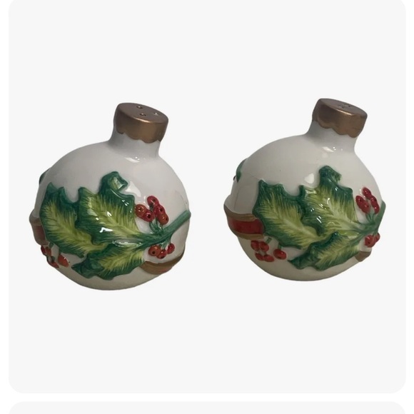 Fitz And Floyd Noel Classique Salt Pepper Shaker Christmas Ornaments 2004 - Picture 3 of 8
